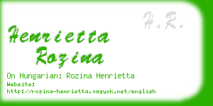 henrietta rozina business card